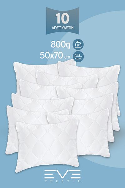 Eve Tekstil 10 Pieces Diamond Plus Quilted Pillow 50*70 Cm 800 gr