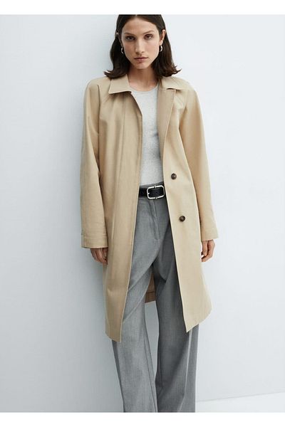 MANGO Woman Trenchcoat aus Baumwolle mit Gürtel