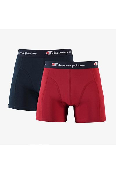 Champion Herren Boxershorts, 2er-Pack – Baumwolle, Logobund, einfarbig