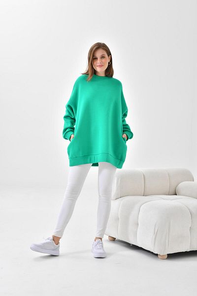 Garmi Ftz Women Benetton Γυναικείο φούτερ - 3 κλωστές με ανοιχτόχρωμο