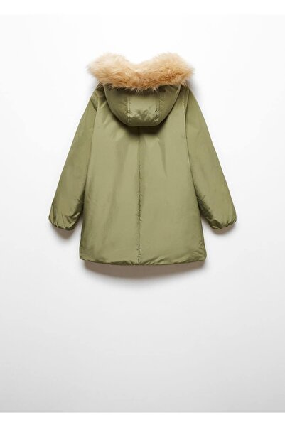 MANGO Kids Anorak με κουκούλα από ψεύτικη γούνα