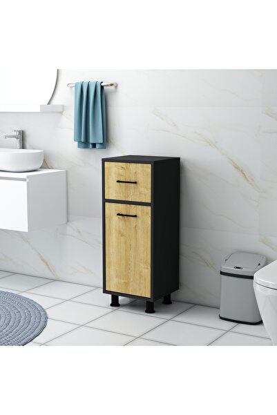 Home Mobiga Sorty Çamaşır Sepetli Çekmeceli Banyo Dolabı