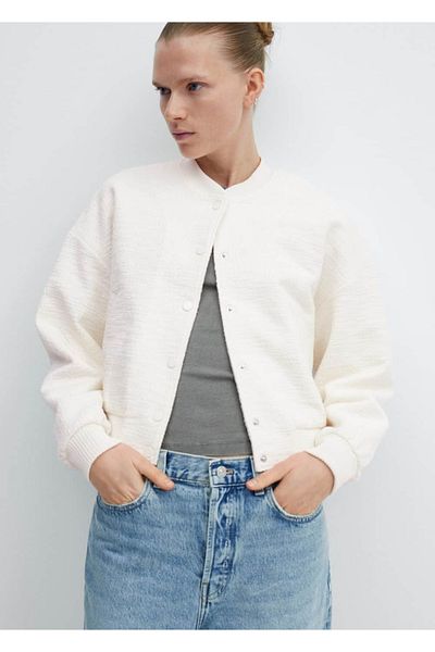 MANGO Woman Tweed bomber jacket