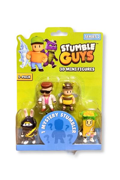 TOYFEST سلسلة Stumble Guys 2 - مجموعة مجسمات مكونة من 5 قطع - Furiken - Disco Dan - Stumblebee - Cereal Killer