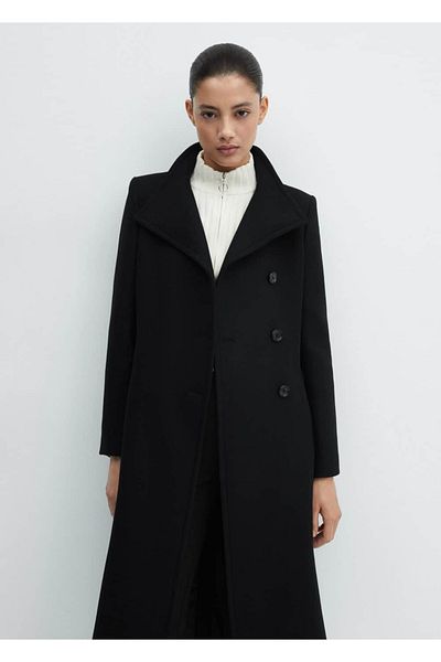 MANGO Woman Overcoat Wool - Belted Manteco Design