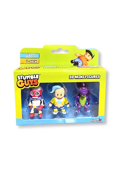 TOYFEST سلسلة Stumble Guys 2 - مجموعة شخصيات صغيرة ثلاثية الأبعاد مكونة من 3 قطع - Super Bones - Velocit - Dusk Dragon