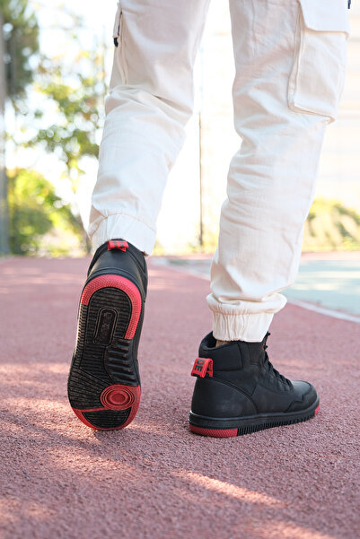 Riccon Μαύρα Κόκκινα Ανδρικά Αθλητικά Μποτάκια 00122262