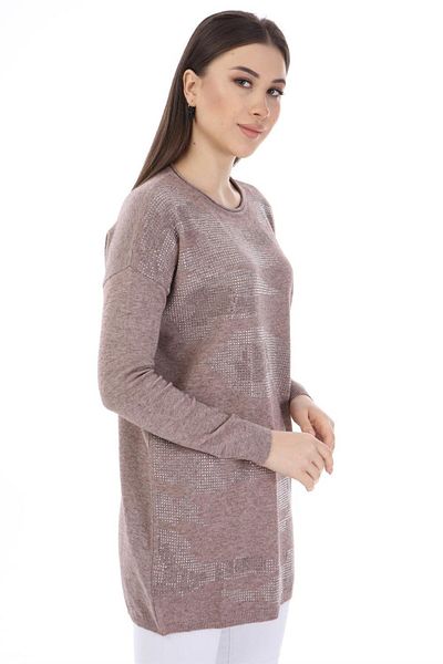 Garmi Tricotaj de damă cu detaliu de piatră BEIGE