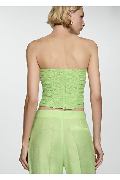 MANGO Woman Drape Kısa Bluz