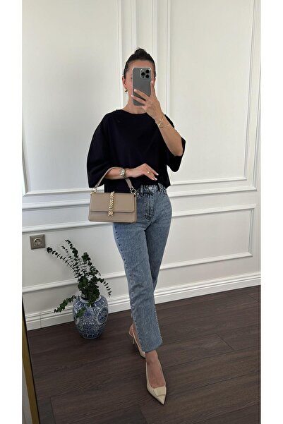 Büşce PAÇASI KESİK MOM PANTOLON