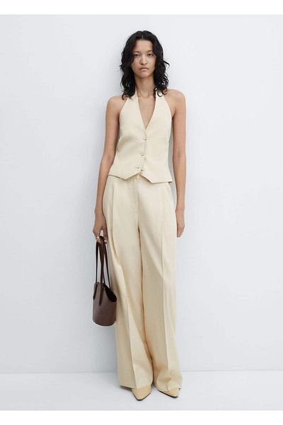 MANGO Woman Vesta cu guler Halter Lyocell