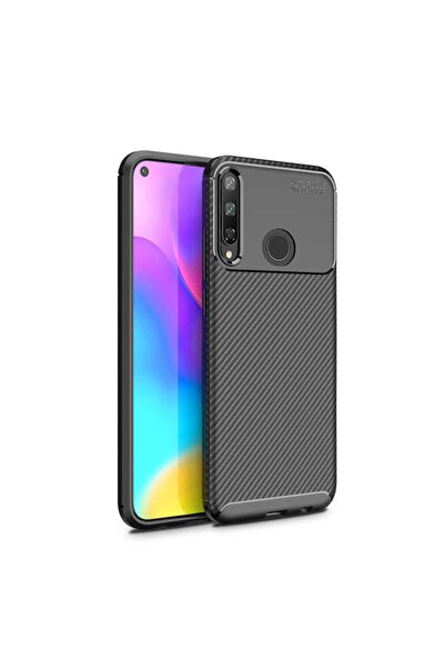 Genel Markalar Huawei P40 Lite E Kılıf Karbon Silikon Case Siyah Siyah