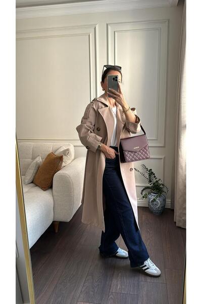 Büşce BONDİT KUMAŞ TRENCKOT BEJ