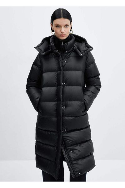 MANGO Woman Gesteppter langer Anorak – mit Federn gefüllt