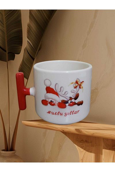 GameFruy Happy Birthday Double-Sided Ceramic t Mug Cup (Red Handle)