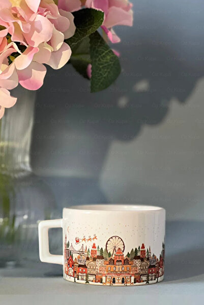 Öz Kupa Yeni Yıl Yılbaşı Christmas Temalı Lüks Nescafe Fincanı