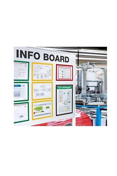 Hdg 10Pcs Magnetic Fireplace Magnetic Document Holder Clear Magnet Fireplace File 30X42Cm - Black Edge