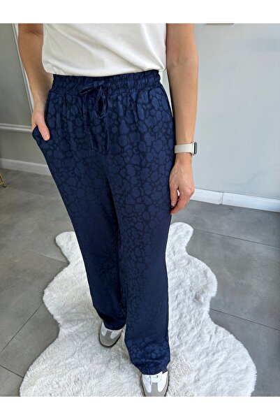 Butik Belden Bağlamalı Pantolon-lacivert