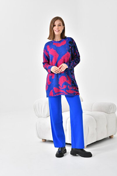 Garmi Ftz Women - بدلة ليوبارد ساكس الزرقاء للسيدات