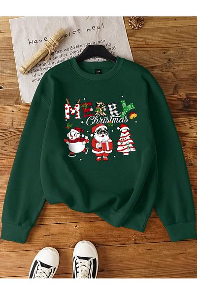 EVIus Πρωτοχρονιάτικο εμπριμέ - Φούτερ Crew Neck 3 Νήματα