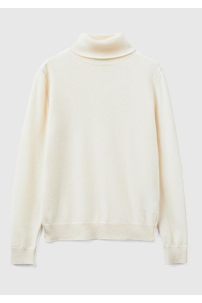 United Colors of Benetton Pulover Benetton Merino cu guler în picioare