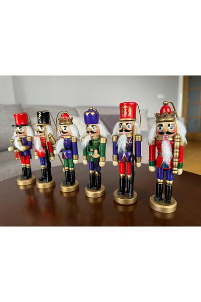 Natavanbutık Christmas Ornament Nutcracker Lead Soldier Set of 6