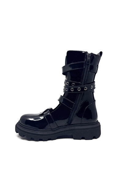 Favgi 759 Siyah Kırışık Rugan Kadın Bot