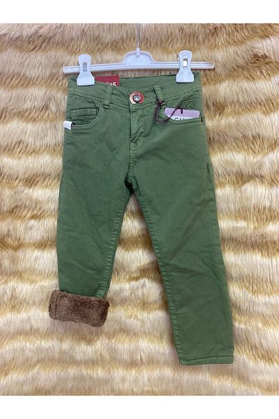 skycott Pantaloni din denim pentru copii din lână de pluș cu blană în interior