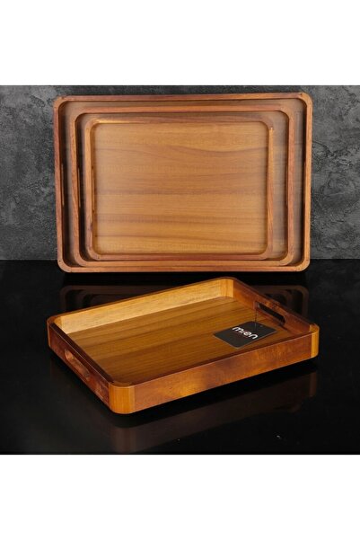 AROW Akasya 3’lü Dikdörtgen Tepsi Seti