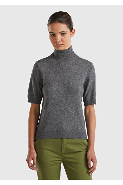 United Colors of Benetton Anthracite Melange Women's Sweater - Cashmere and W...
