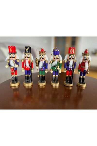Natavanbutık Christmas Ornament Nutcracker Lead Soldier Set of 6