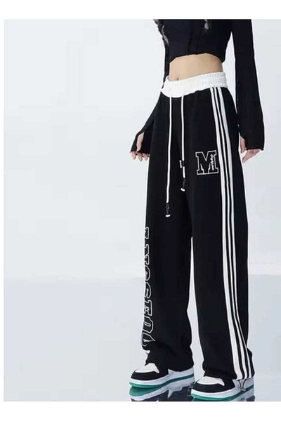 DENİKK Yudoowear, μαύρο πλεκτό παντελόνι M με σχέδιο