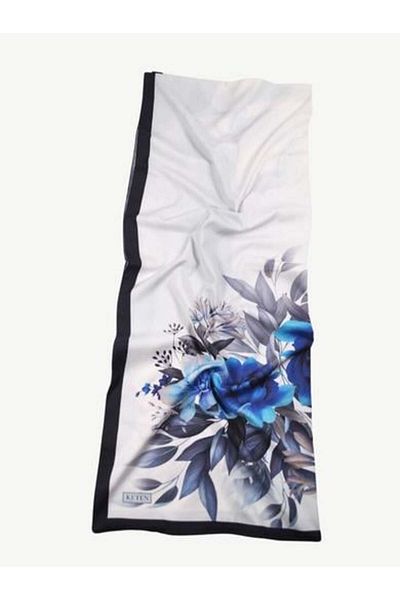 PİRAMİT Chain Square Twill Floral Patterned Shawl