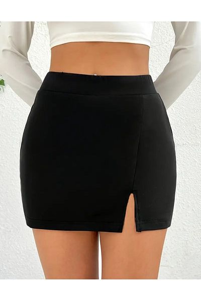 MAROVOAY Large size slit miniskirt