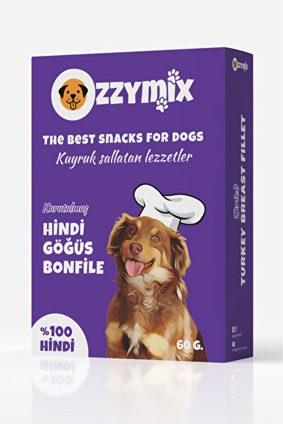 Ozzymix Kurutulmuş Hindi Göğüs Bonfile Köpek Ödül Maması (60 G)