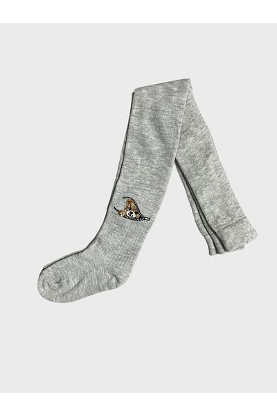 ALİŞ KİDS Boy's Cotton Washed Perfumed Gray Teddy Bear Patterned Pantyhose
