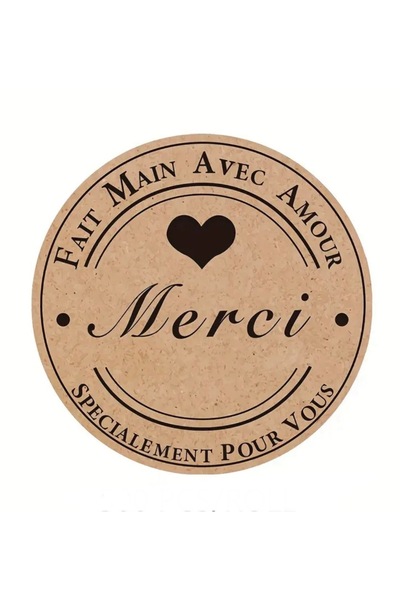 arredamento ملصق Merci Label لتعبئة البضائع - 2.5 سم مطلي 500 قطعة