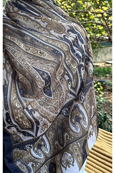 shalby Şal moale din bumbac cu model Gardenia bleumarin