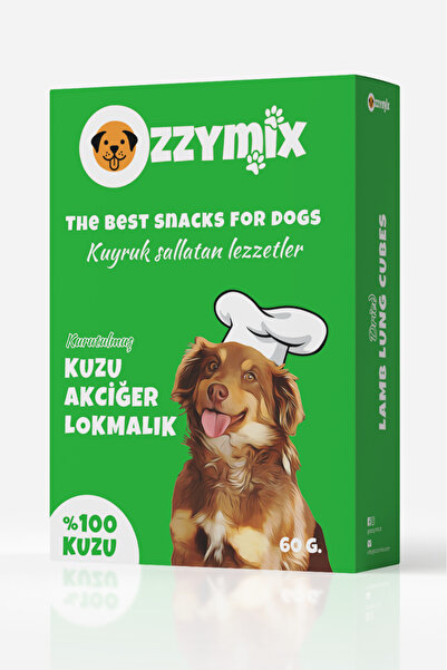 Ozzymix Kurutulmuş Kuzu Akciğer Lokmalık Köpek Ödül Maması (60 G)
