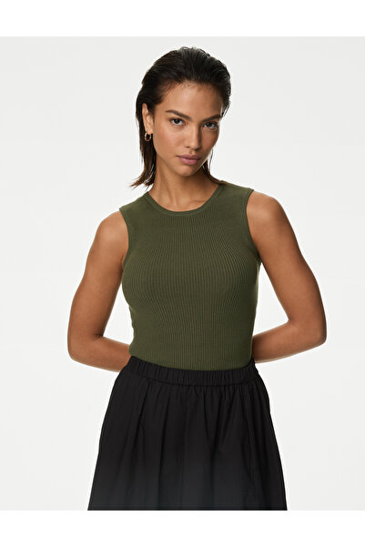 Marks & Spencer Regular Fit Yuvarlak Yaka Örme Bluz