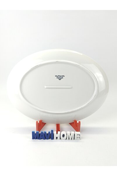 Kütahya Porselen 32 cm Blue Patterned Oval Boat Plate - Single Pack