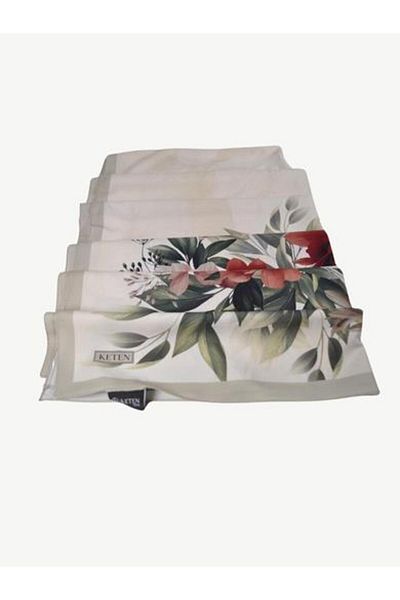 PİRAMİT Chain Square Twill Floral Patterned Shawl