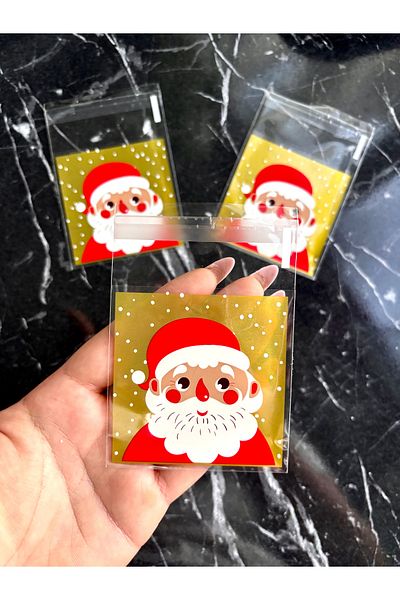 Hayal.kirtasiyesi 5Pcs Mini Gelatin Bags - 7X10Cm Adhesive Christmas Gift, Jewelry and Candy Bag