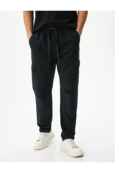 Koton Kargo Cepli Pantolon Beli Bağcıklı Pamuklu