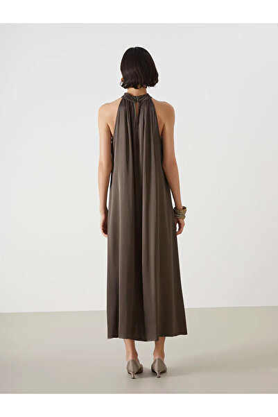 LC Waikiki Lcw Vision Brown Women's Halter Neck Straight Dress