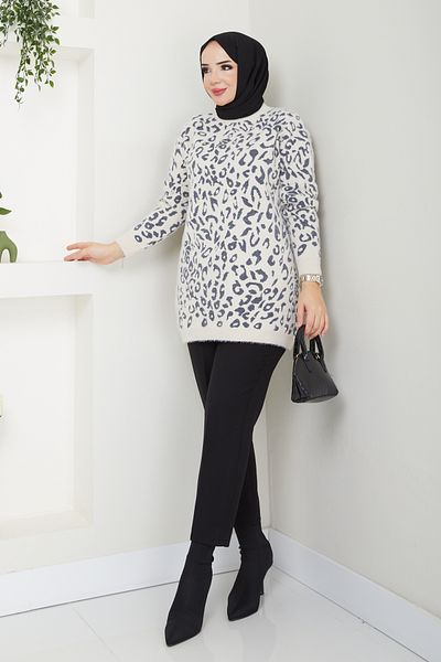 Pamuk Butik Γυναικείο Πλεκτό Λεοπάρ Μουστάκι