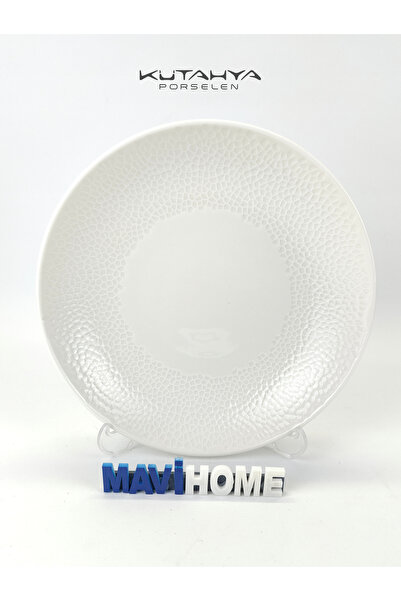 Kütahya Porselen Krem Renkli Kenarı Desenli 25 Cm Porselen Salata Kasesi Tekli