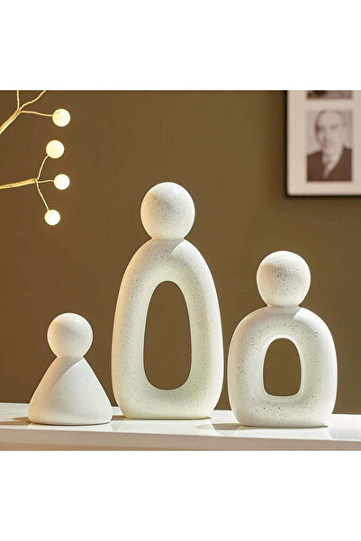 Minima Art Studio Dekoratif Soyut İnsan Figürü Üçlü Aile Set