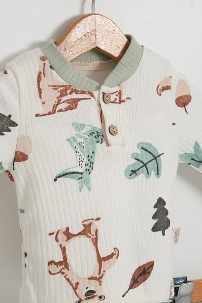 LOGO AKSESUAR Green Fox 100% Cotton Baby and Kids Set