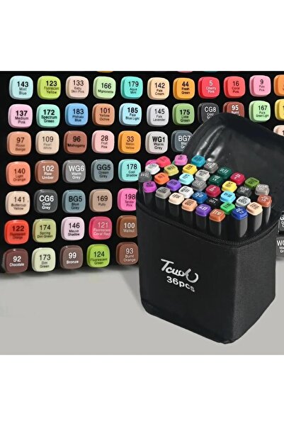 MARKER Event 36'lı Set Çantalı Taşınabilir Kalem Seti 36 Renk Çift Taraflı Kalem Seti